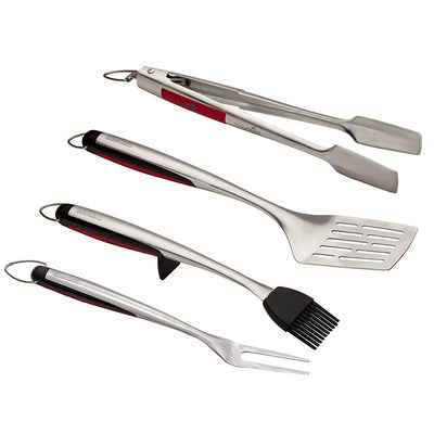 Char-Broil 4 Piece Comfort Grip BBQ Grill Outdoor Cooking Utensils Set (4 Pack)