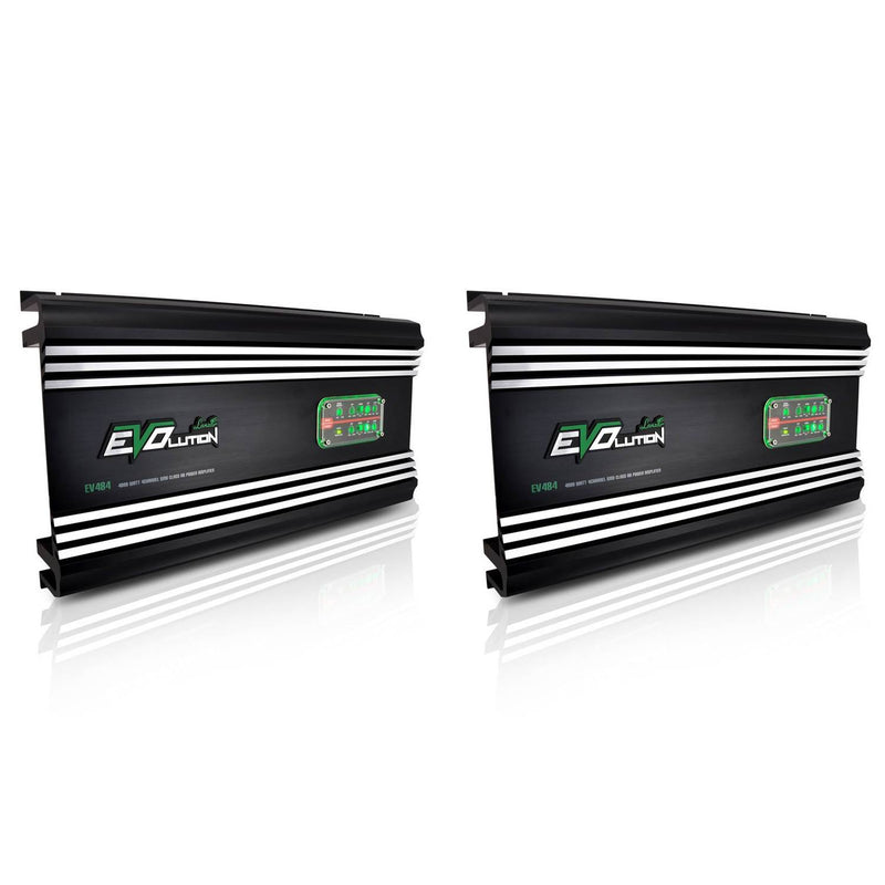 Lanzar Evolution 4000 Watt 4 Channel Class AB Audio Stereo Amplifier (2 Pack)