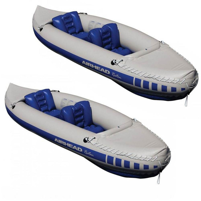 Airhead Roatan Double Rider River Lake Water Lightweight Travel Kayak (2 Pack)