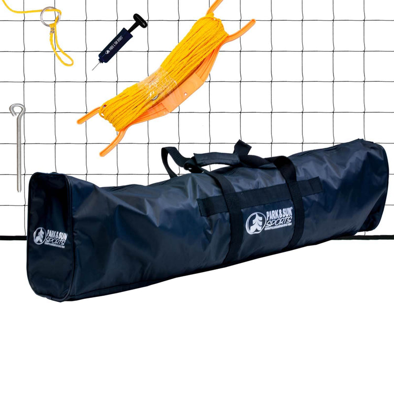 Park & Sun Spiker Sport Steel Portable Outdoor Volleyball Net with Bag (2 Pack)
