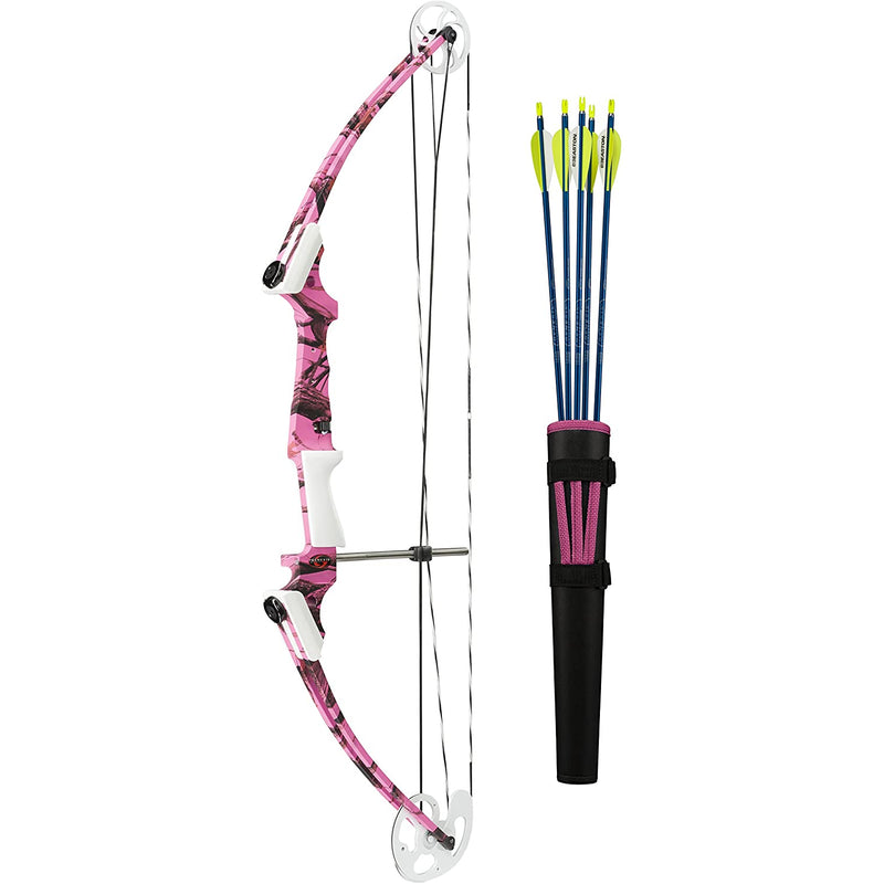 Genesis Original Compound Archery Kit w/ Arrows, Bow, Quiver,Left Hand,Pink Camo
