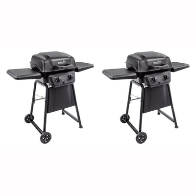 Char Broil Classic Outdoor 2 Burner Gas BBQ Patio Cabinet Grill, Black (2 Pack)