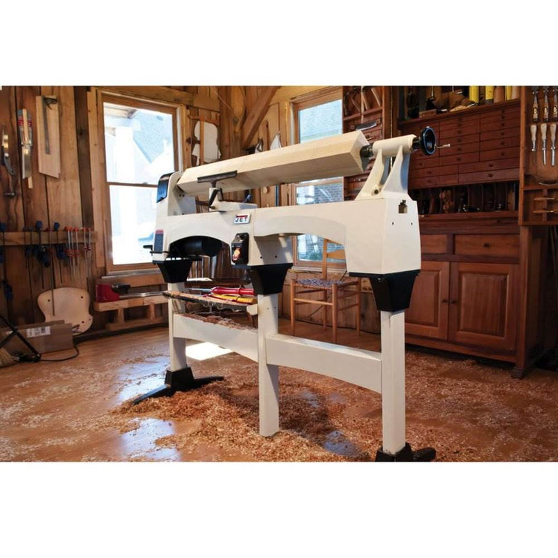 Jet Woodworking JWL-1221VS 22.5 Inch Lathe Double Size Bed Extension Kit, White