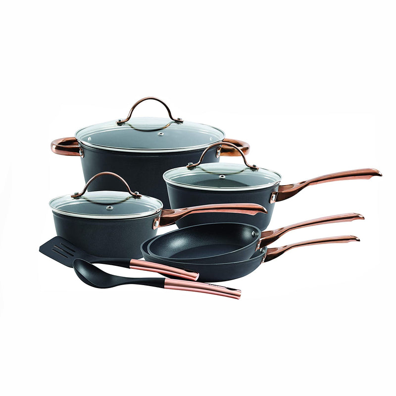 Oster Allsberg Non Stick 10 Piece Cookware Set w/ Rose Gold Handles (For Parts)