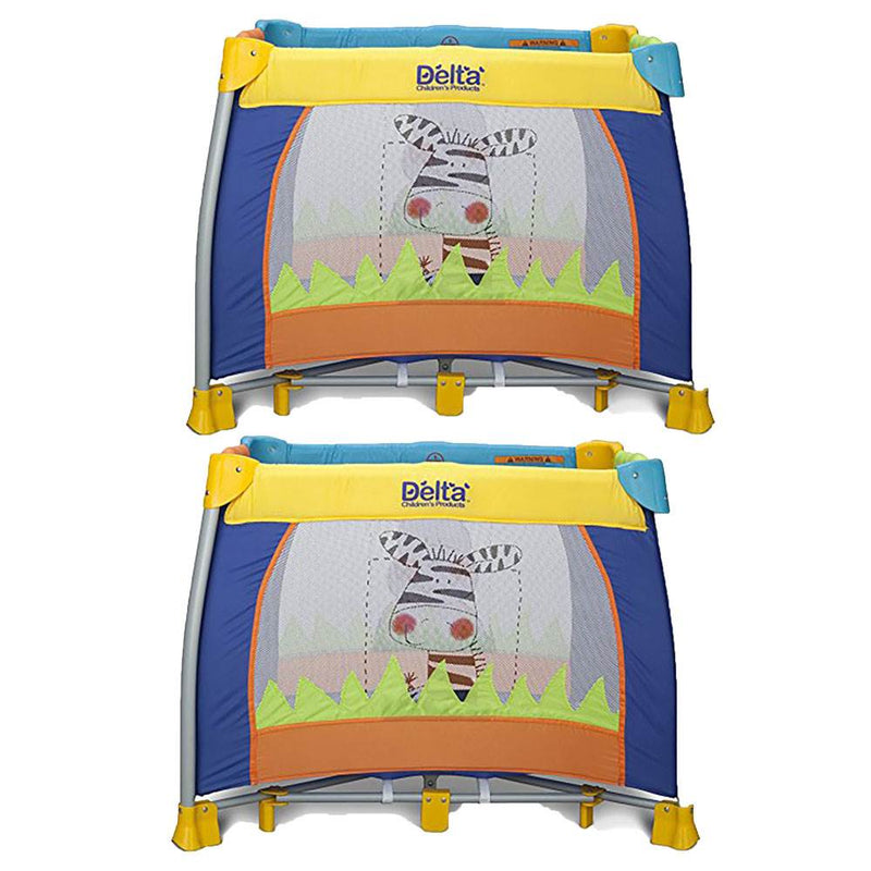 Delta Children Fun Time Play Yard Baby Portable Play Pen 36 x 36 Inch  (2 Pack)