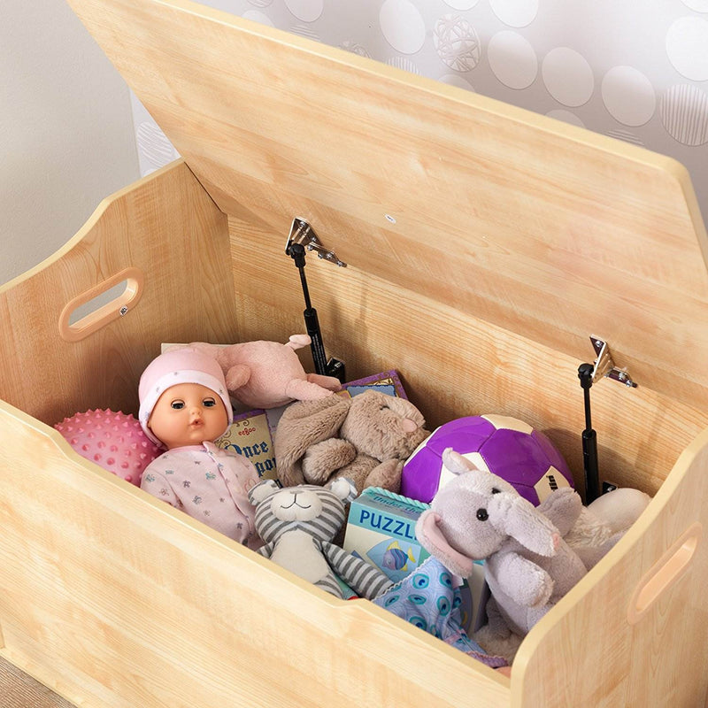 KidKraft Austin Wooden Kids Playroom Storage Bench Toy Box, Natural (2 Pack)