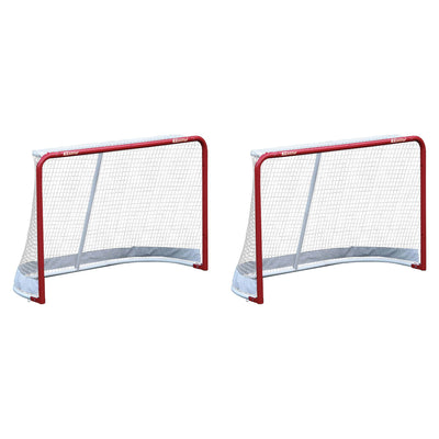 EZ Goal Portable Folding Regulation Size Ice Hockey Training Goal Net (2 Pack)