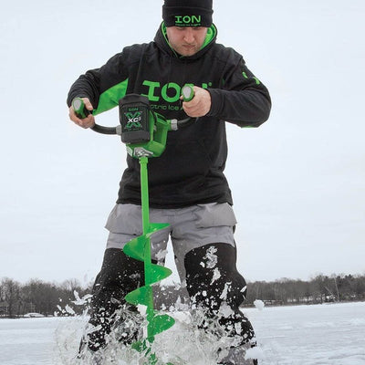 ION X 8" Lithium Ion Electric Ice Fishing Auger w/ Reverse & Battery (2 Pack)