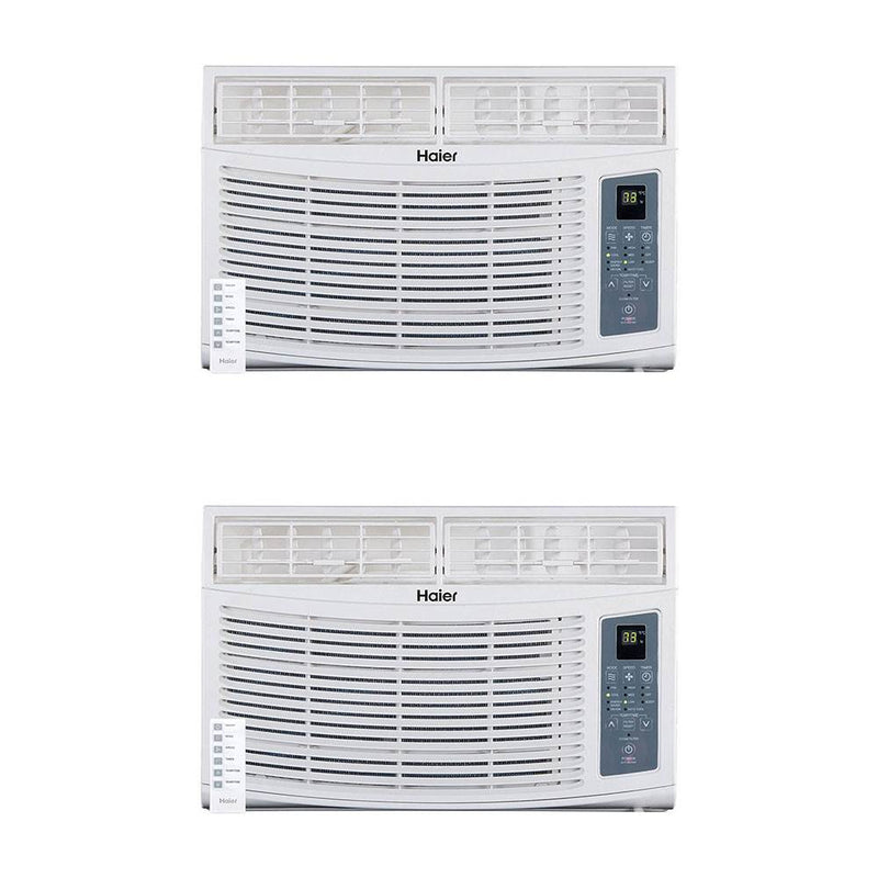 Haier HWR08XCR 8,000 BTU Window Air Conditioner AC Unit with Remote (2 Pack)