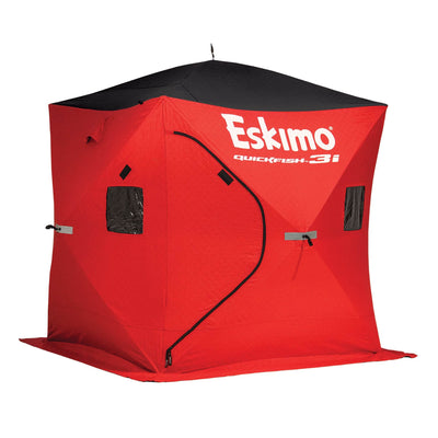 Eskimo Insulated 3-Person Pop Up Ice Fishing Shanty Shack Shelter Hut (2 Pack)