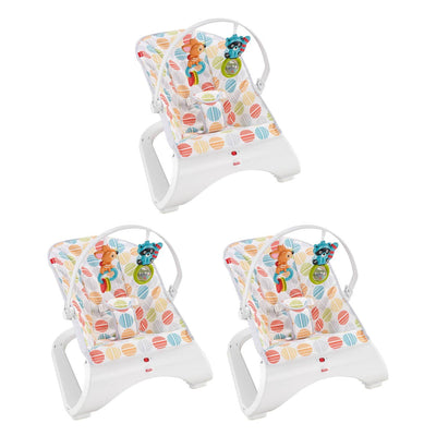 Fisher Price Curve Soothing and Vibrating Infant Bouncer with Toy Bar (3 Pack)
