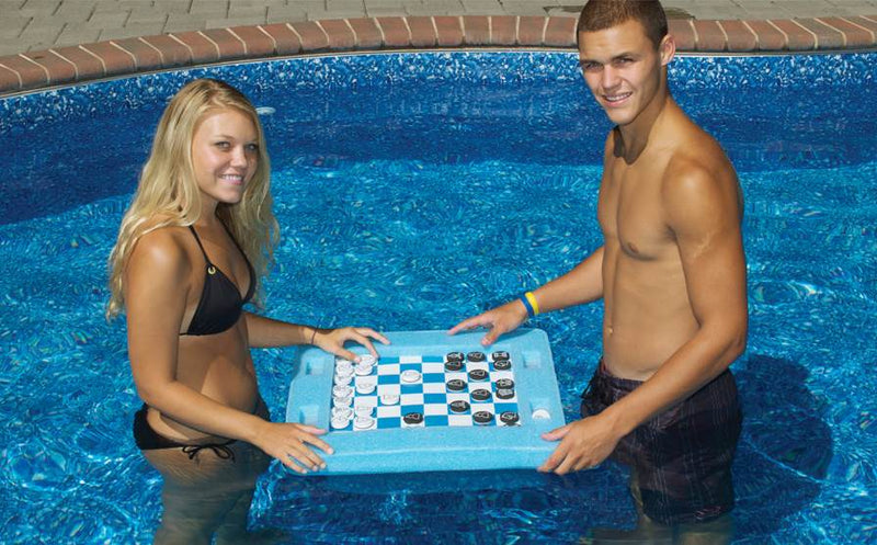 Swimline Swimming Pool Floating Multi-Game Gameboard Chess Board Game (2 Pack)