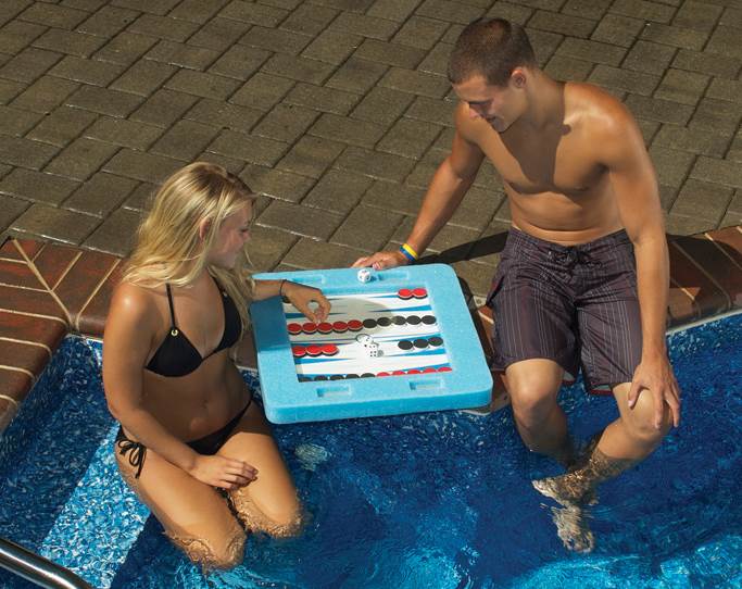 Swimline Swimming Pool Floating Multi-Game Gameboard Chess Board Game (2 Pack)
