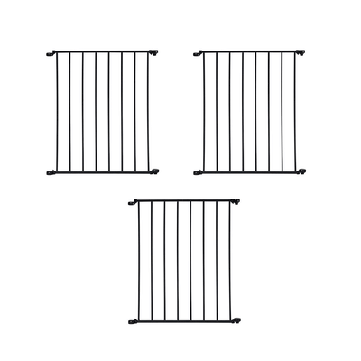 KidCo 24" Child Toddler Safety Gate Extension for Configure Gate, Black (3 Pack)