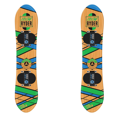 AIRHEAD Snow Ryder 110 Centimeter Entry Level Kid's Hardwood Snowboard (2 Pack)