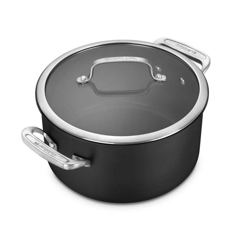 Cuisinart 6 Quart Non-Stick Dishwasher Safe Induction Stockpot, Black (2 Pack)