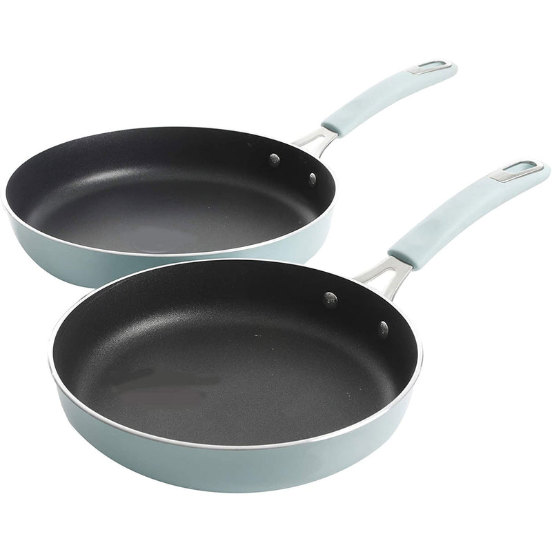 Kenmore Andover Nonstick Forged Aluminum Induction Frying Pan Set of 2, Blue