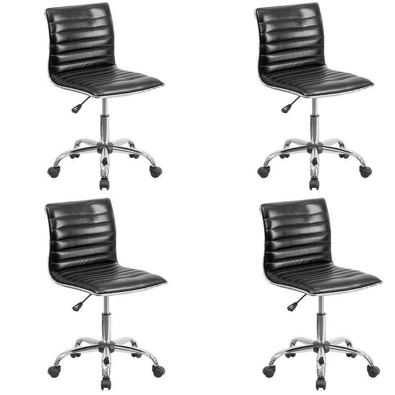 Flash Furniture Swivel Foam Molded Seat Dual Wheel Casters Chair, Black (4 Pack)