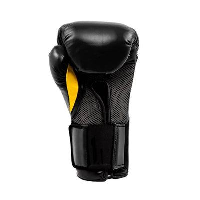 Everlast Black Elite Pro Style Boxing Gloves 8 Ounce & White 120-Inch Hand Wraps