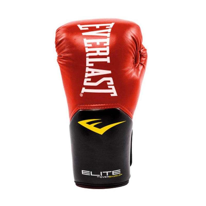 Everlast Red Elite Boxing Gloves 14 Ounce & White 120-Inch Hand Wraps