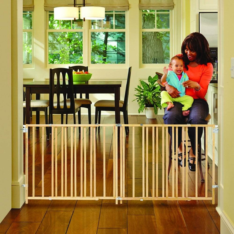 North States 4649 Supergate Extra Wide Swing Baby/Pet Gate, Wood (2 Pack)