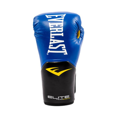 Everlast Blue Elite Boxing Gloves 14 Ounce & White 120-Inch Hand Wraps