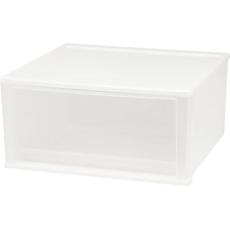 IRIS USA 7 Quart White Hard Plastic Extra Large Stacking Tote Drawer, 4 Pack