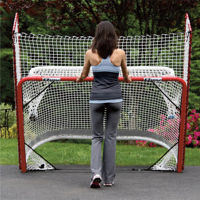 EZ Goal Folding Regulation Size Hockey Training Goal Net with Backstop (2 Pack)