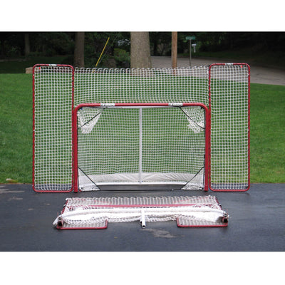 EZ Goal Folding Regulation Size Hockey Training Goal Net with Backstop (2 Pack)