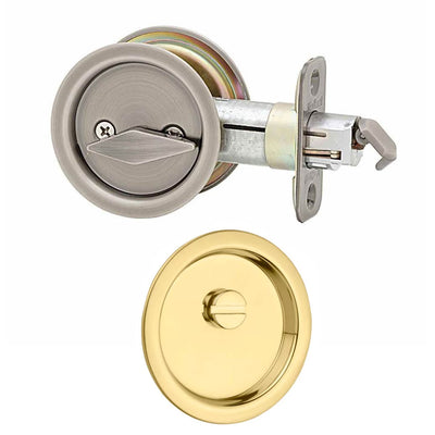 Kwikset Bed Bathroom Locking Pocket Sliding Door Pull & Lock