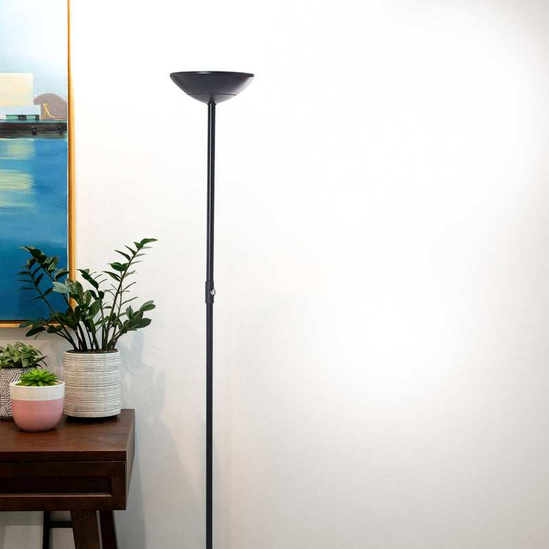 Brightech SkyLite LED High Lumen Uplight Torchiere Standing Floor Lamp, Black - VMInnovations
