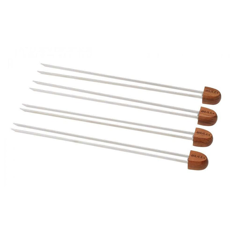 Bull 24122 Hardwood Handle Extra Wide Double Prong Skewers for Outdoor Grilling