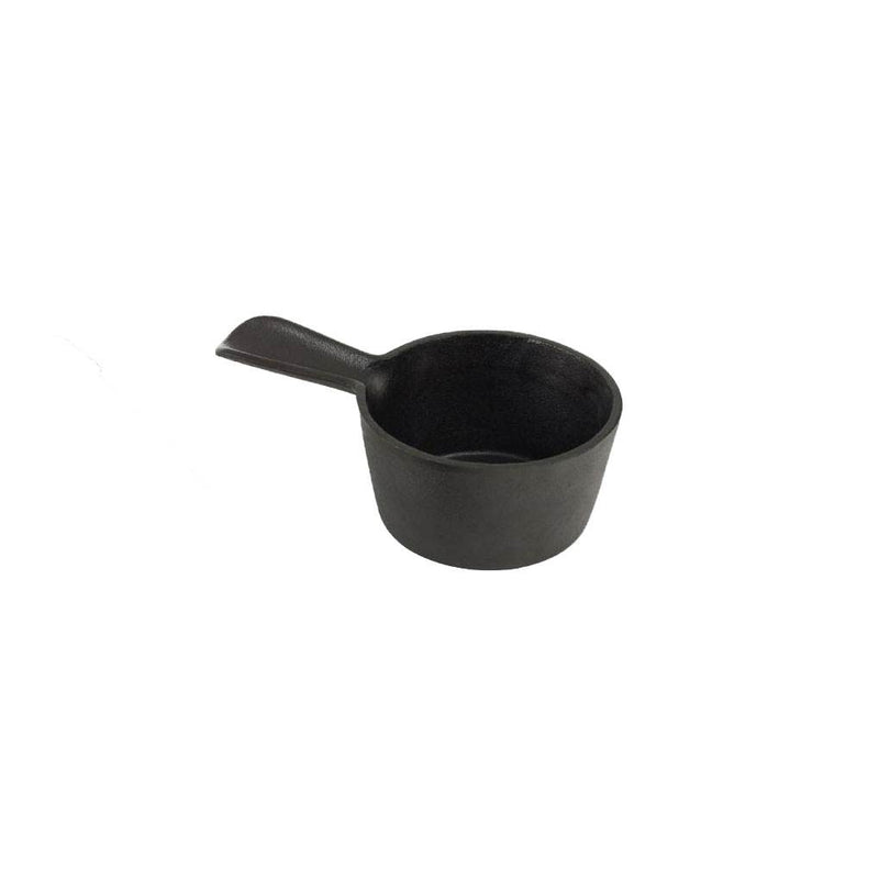 Bull 24129 Pre Seasoned Cast Iron Sauce Pot with Silicone Basting Brush, Black