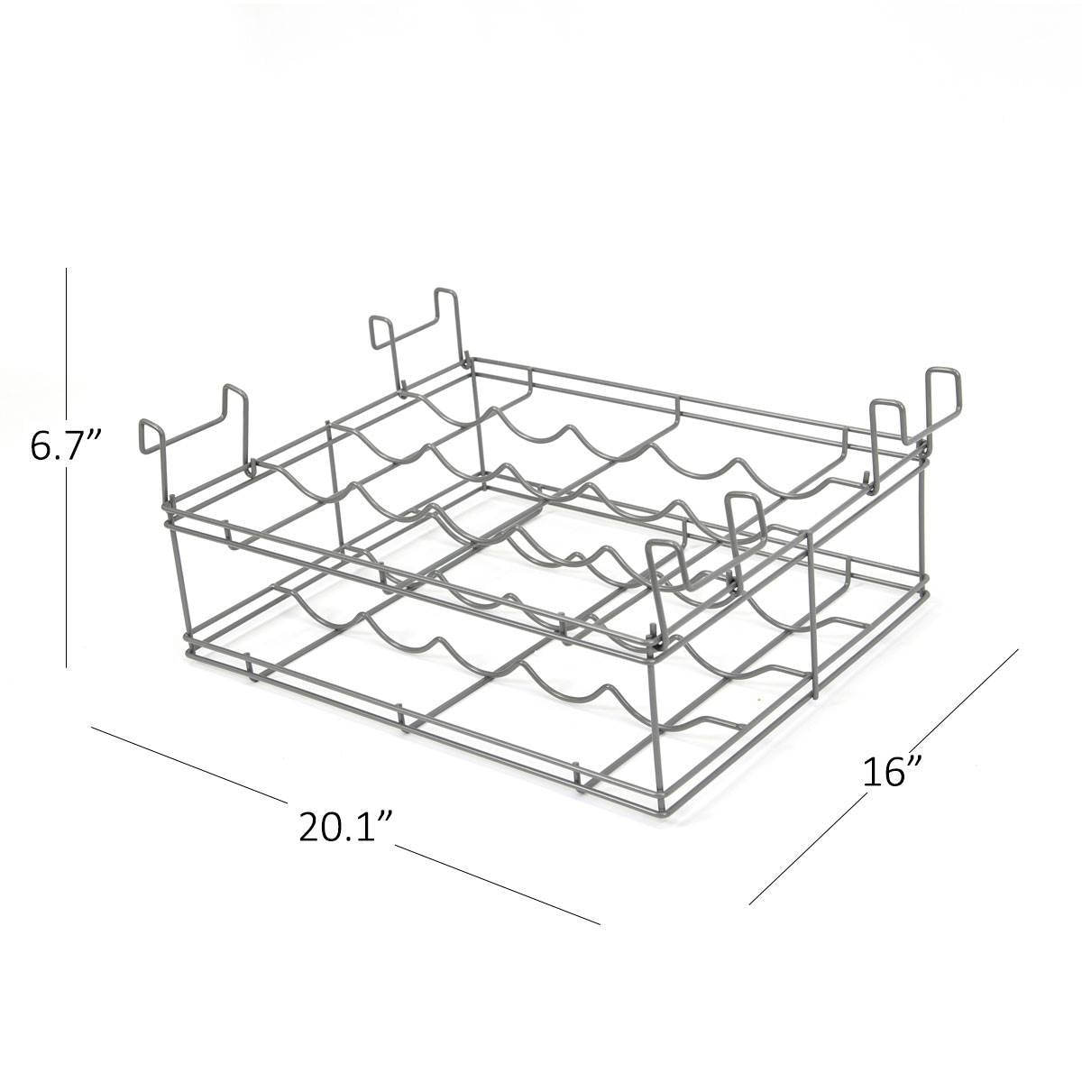 Origami 3 Shelf Kitchen Island Bar Cart with Double Wine Rack Bottle Holder - VMInnovations