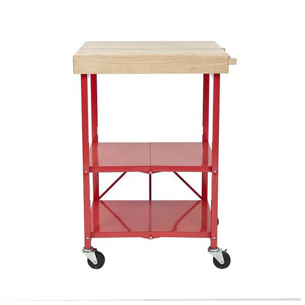 Origami 3 Shelf Kitchen Island Bar Cart with Double Wine Rack Bottle Holder - VMInnovations