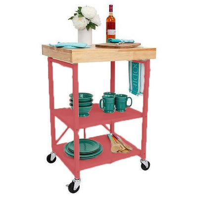 Origami 3 Shelf Kitchen Island Bar Cart with Double Wine Rack Bottle Holder - VMInnovations