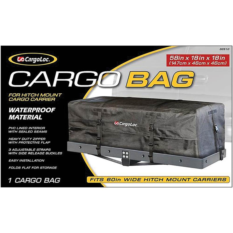 CargoLoc 32510 Heavy Duty 58 Inch PVC Lined Cargo Bag for Hitch Mount Carrier