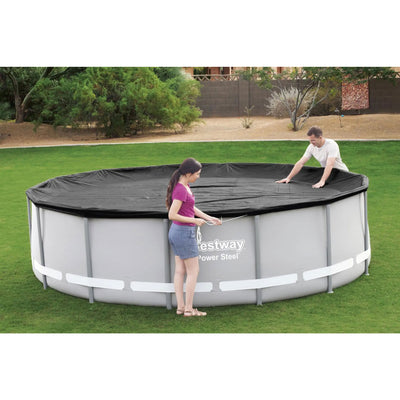Bestway Flowclear Round 14' Pool Cover for Above Ground Frame Pools (Cover Only)
