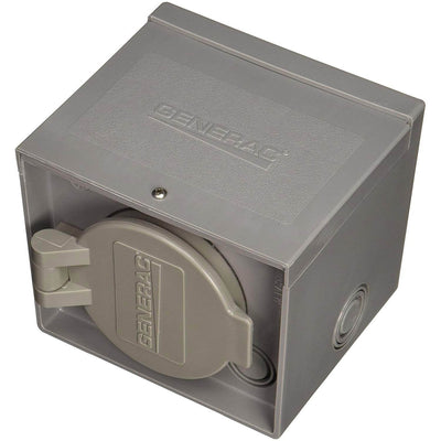 Generac 6340 30 Amp Electrical Power Input Inlet Plug In Box with Lid