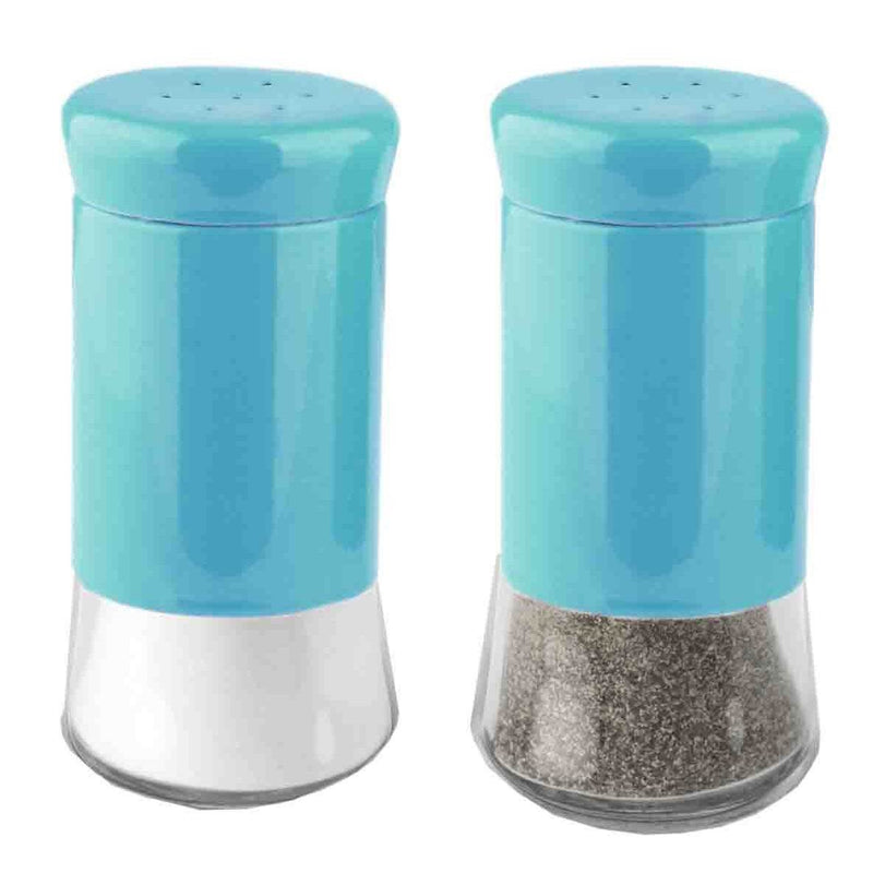 Home Basics Essence Collection 2 Piece Table Salt and Pepper Set, Turquoise