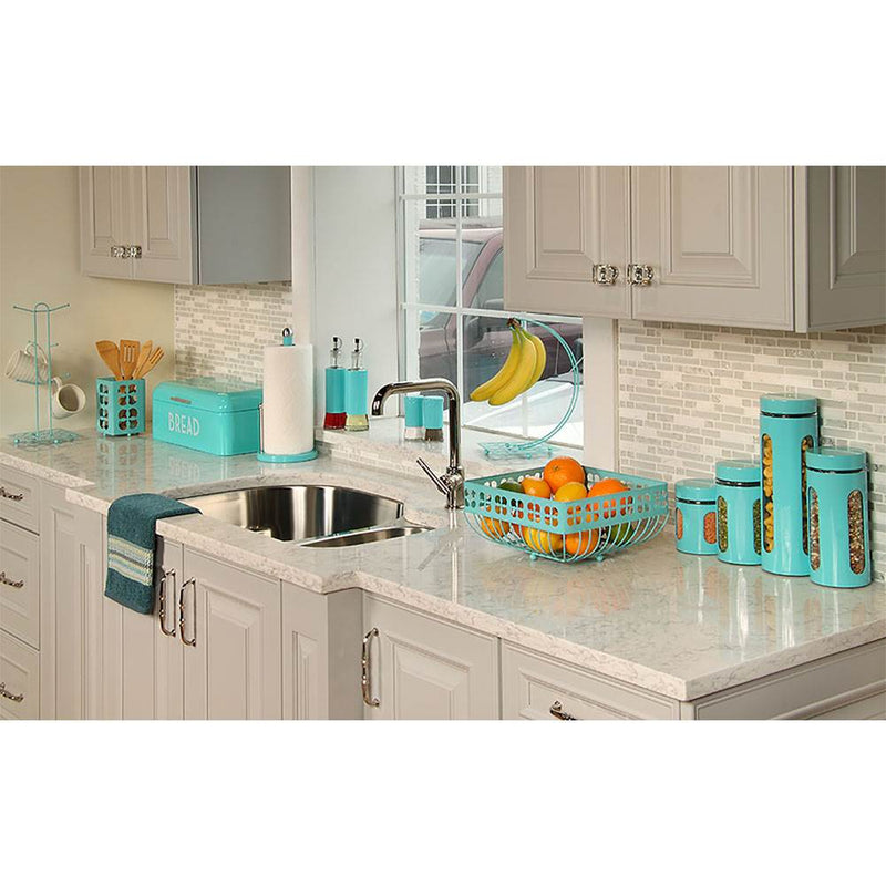 Home Basics Essence Collection 2 Piece Table Salt and Pepper Set, Turquoise