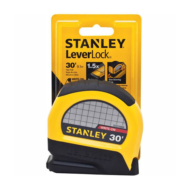 Stanley Leverlock Premium Heavy-Duty Automatic Blade Lock 30 Foot Tape Measure