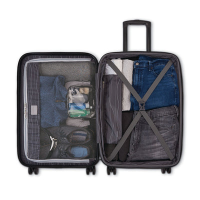 American Tourister Moonlight Plus 2pc Hardside Luggage Set, Black (Open Box)