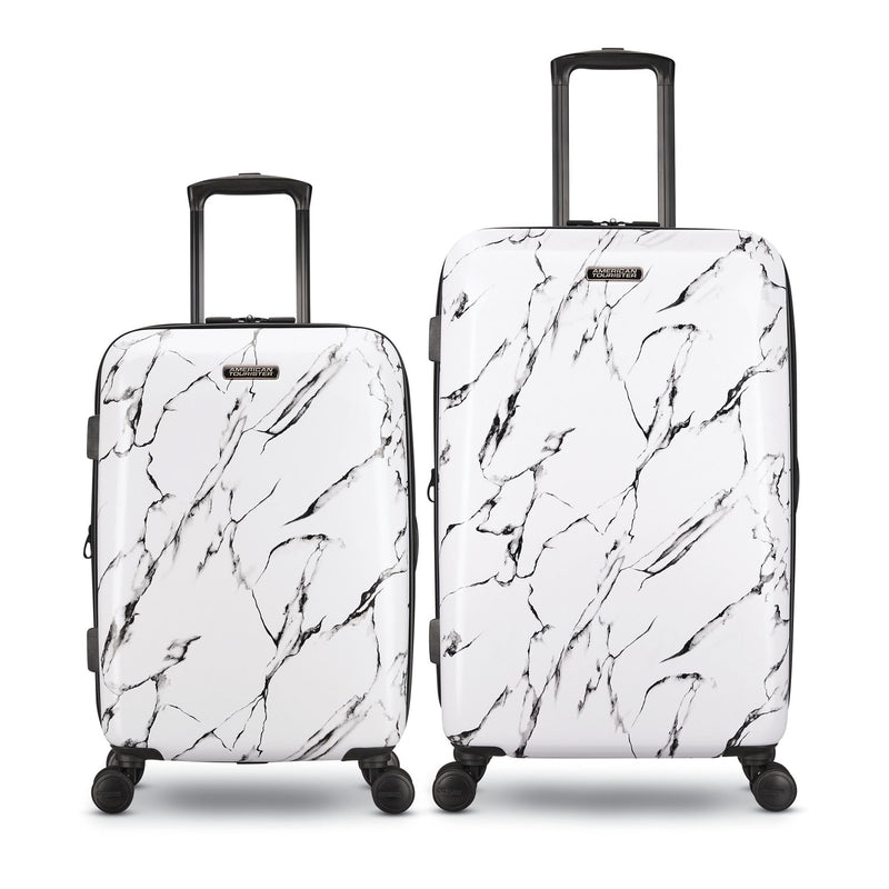 American Tourister Moonlight Plus 2pc Expandable Luggage Set, Marble (Open Box)