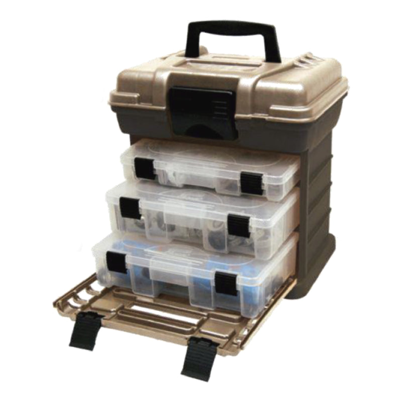Plano Medium Rack System Organizer Case w/ 3 Boxes & Top Storage, Sandstone