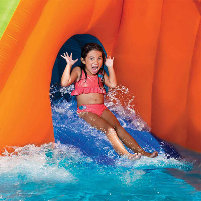 Banzai Sidewinder Falls Inflatable Water Park Pool with Slide and Water Cannons