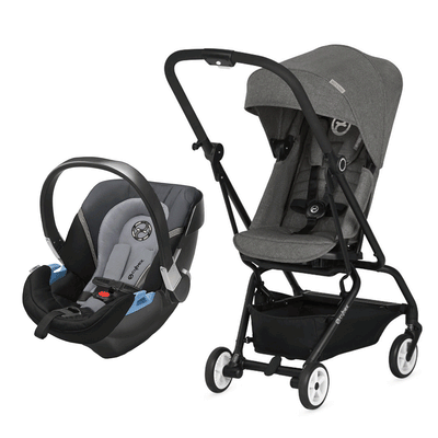 Cybex Eezy S Twist Baby Stroller, Manhattan Grey & Aton 2  Rear-Facing Car Seat