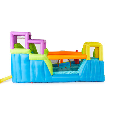 RipTide Triple Fun Inflatable PVC Water Park with 3 Slides & Obstacle Course