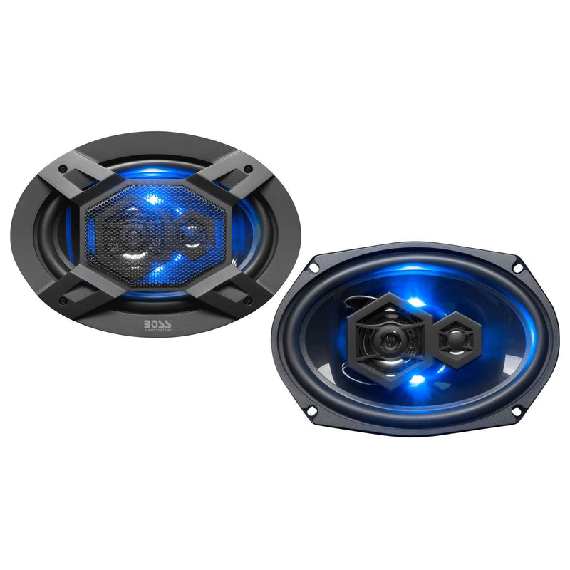 Boss Audio Elite Series B69LED 500 Watt Full Range Car Speaker Pair, Blue LED