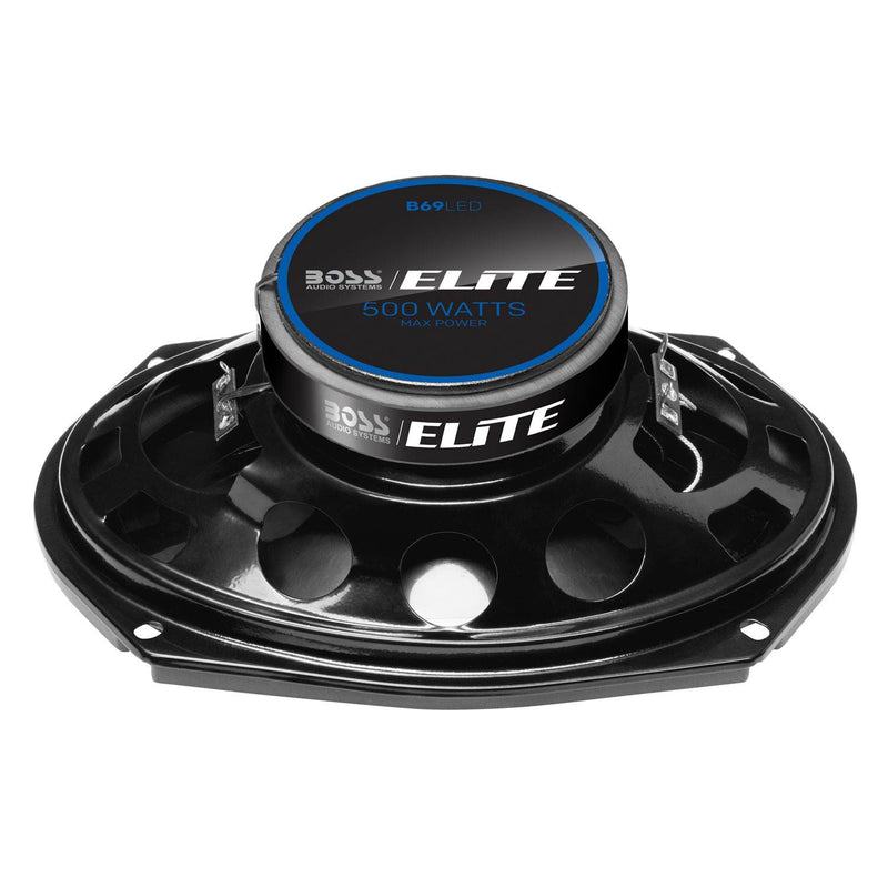 Boss Audio Elite Series B69LED 500 Watt Full Range Car Speaker Pair, Blue LED